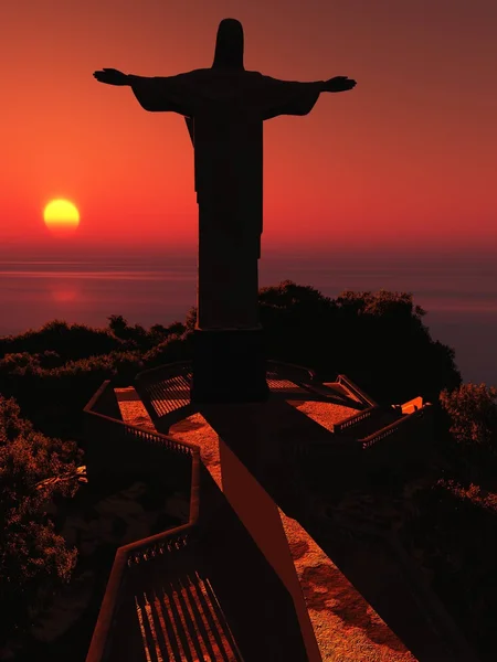 Berühmte Statue des Christus, des Erlösers — Stockfoto