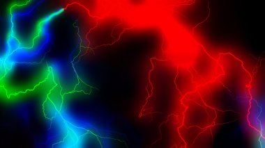 Renkli enerji boşalması 3d render
