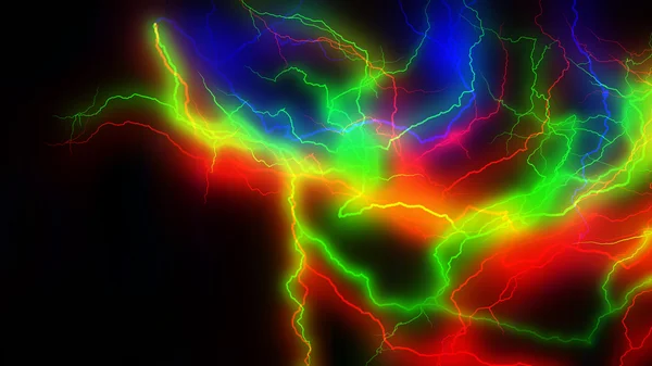 Renkli enerji boşalması 3d render — Stok fotoğraf