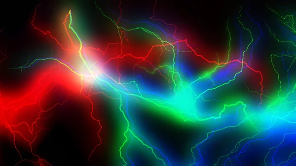 Colourful energy discharge 3d rendering — Stock Photo, Image