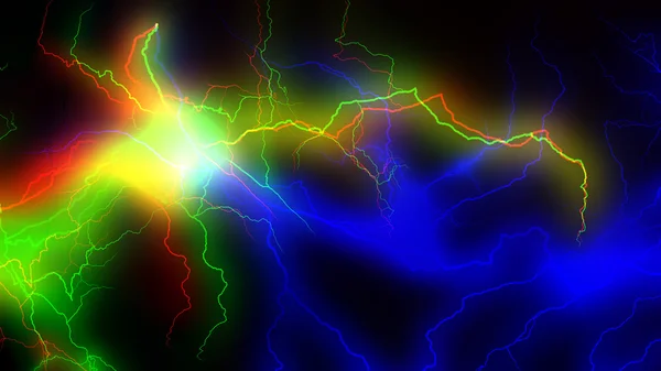 Colourful energy discharge 3d rendering — Stock Photo, Image
