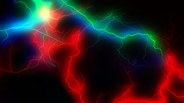 Descarga de energia colorida 3d renderização — Fotografia de Stock