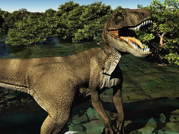 Velociraptor el dinosaurio 3d renderizado — Foto de Stock