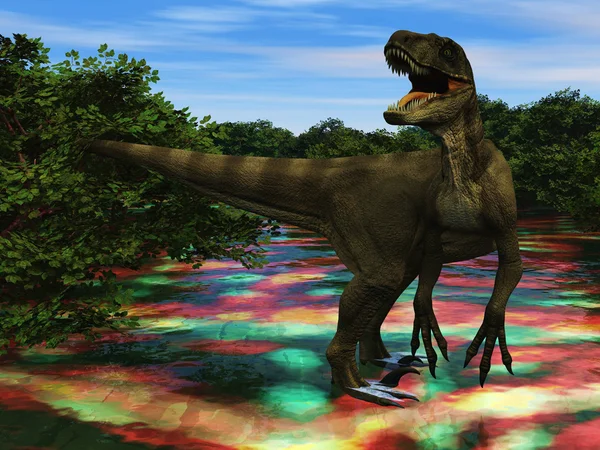 VelociRaptor de dinosaurus 3D-rendering — Stockfoto