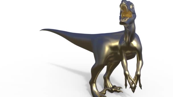 Velociraptor front view 3d rendering — Stock Video