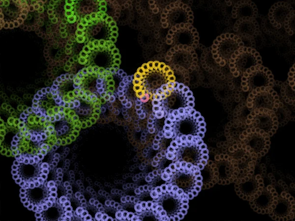 Vórtices magnéticos de Estrella Espiral. Ilustración 3D — Foto de Stock