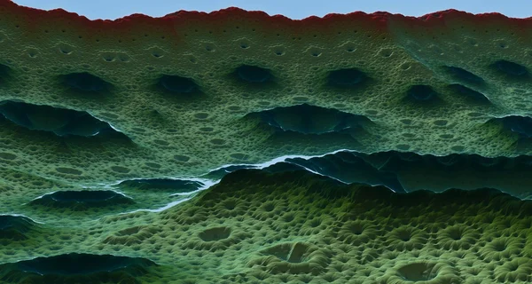 Moon surface or alien planet with craters 3d rendering — Stock Photo, Image