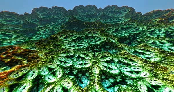 Mondoberfläche oder fremder Planet mit Kratern 3D-Rendering — Stockfoto