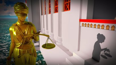 Themis mahkeme 3d resimde