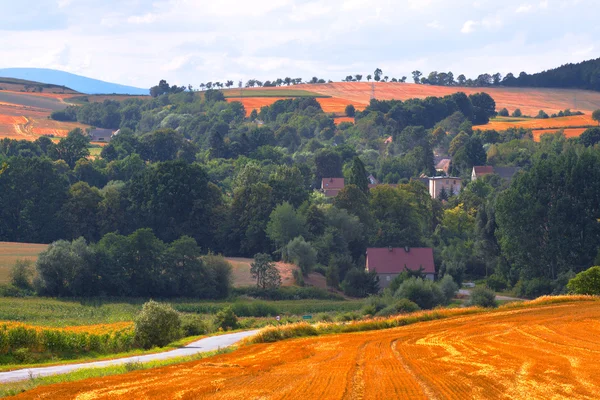 Село в південній Польщі, у Sudety гір — стокове фото