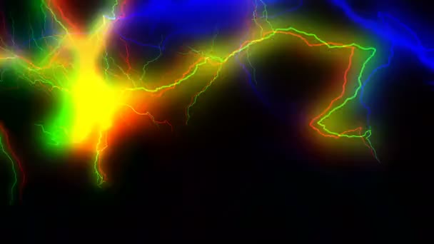 Multidão de relâmpagos coloridos marcantes em todos os lugares — Vídeo de Stock