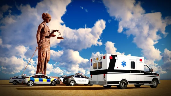 Justicia en medicina 3d rendering —  Fotos de Stock