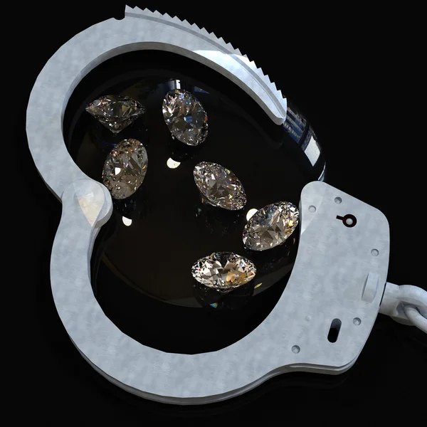 Algemas e diamantes simbolizando vice em casos de amor renderização 3d — Fotografia de Stock