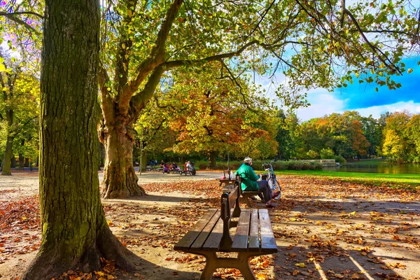 Mensen zitten in park — Stockfoto