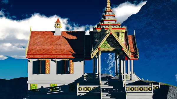 Buddhista templom-hegység — Stock Fotó