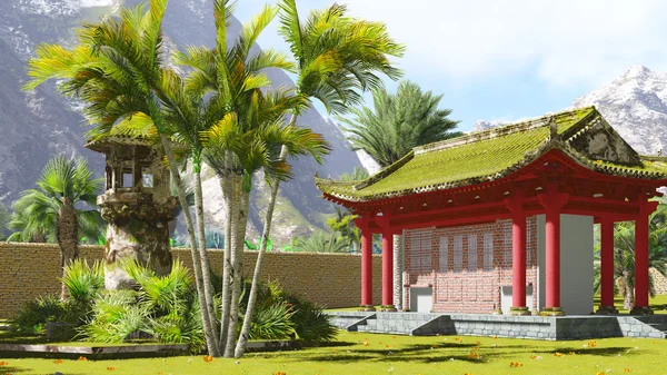 Buddhist shrine in the mountains — Stock Photo, Image