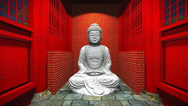 Статуя Будды в храме — стоковое фото