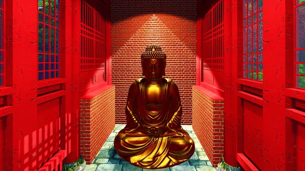 Buddha statue in temple — Stock Photo, Image