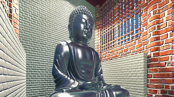 Buddha-Statue im Tempel — Stockfoto