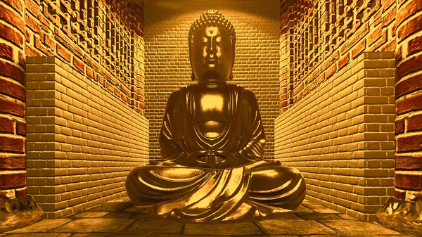 Budda posąg w świątyni — Zdjęcie stockowe