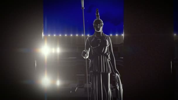 Estátua de Athene no estádio antigo — Vídeo de Stock