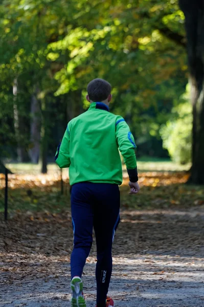 Masculino corredor no parque — Fotografia de Stock