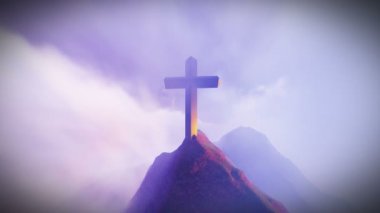 Christian çapraz bir dağ üzerinde