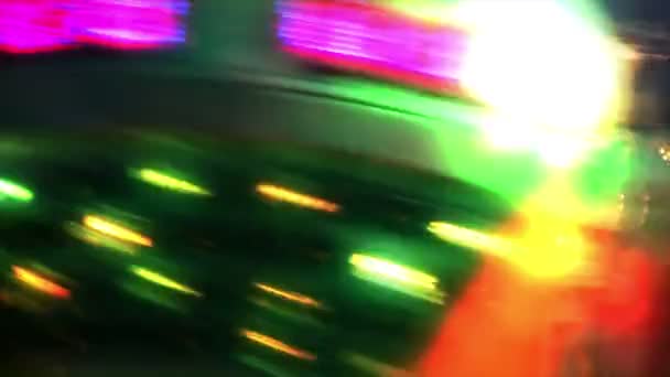 Fairground at night in city — Stock Video