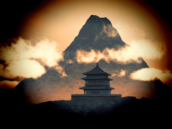 Buddhistischer Tempel in den Bergen — Stockfoto