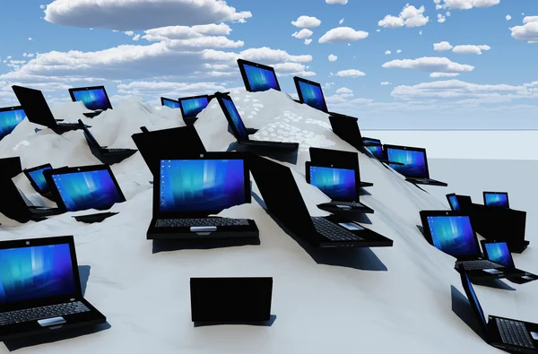 Abstract with laptops Stock Picture