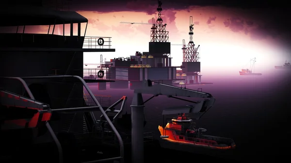 Oil rig  platform — Stock Photo, Image