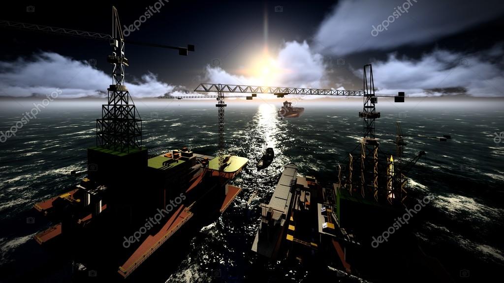 футбол на нефтедобывающей платформе площадка фото много интересного, оригинального