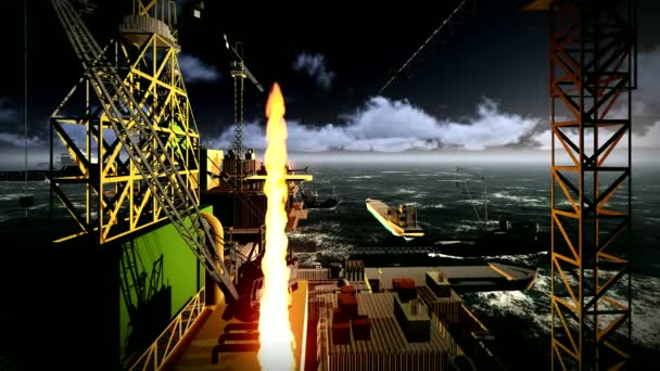 Piattaforma Oil Rig — Video Stock