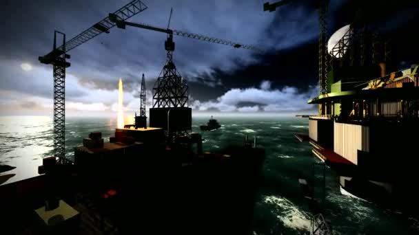 Piattaforma Oil Rig — Video Stock