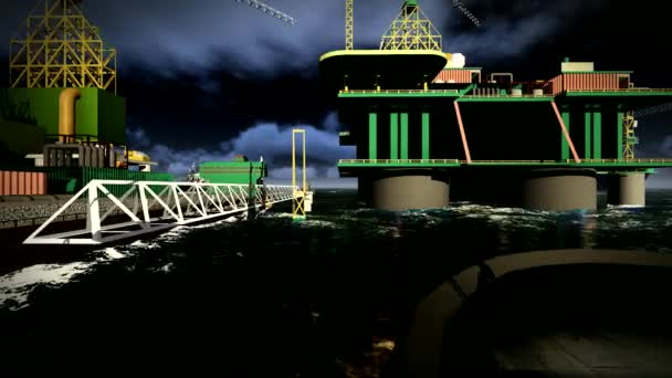 Piattaforma Oil Rig — Video Stock