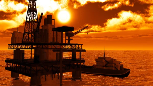 Plataforma de equipamento de petróleo — Fotografia de Stock