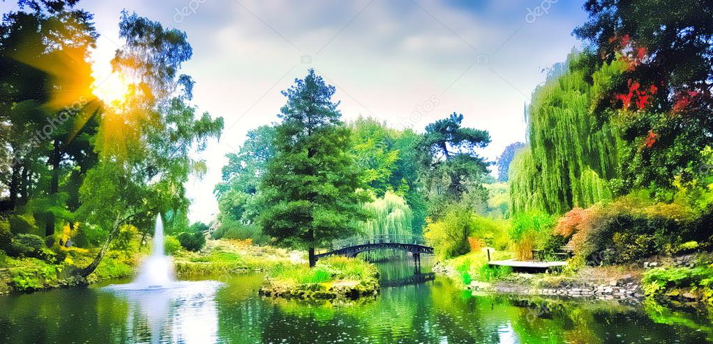 Bridge in the Japanese  garden