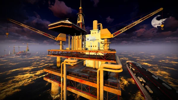 Oil rig  platform — Stock Photo, Image