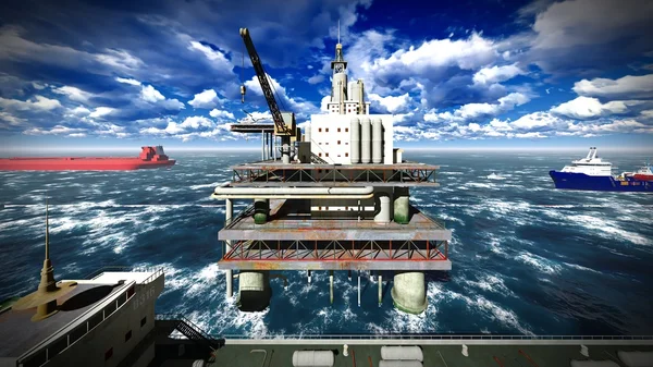 Oil rig  platform — Stock Photo, Image