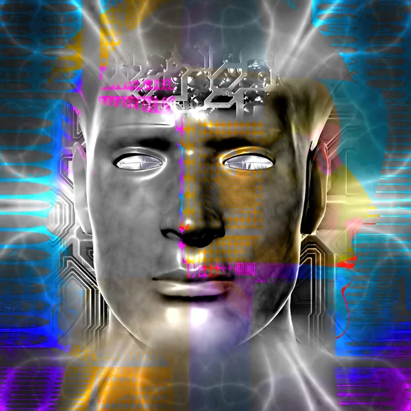Cyborgs κεφάλι — Φωτογραφία Αρχείου
