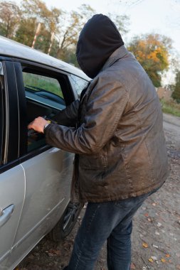 Arabaya girmiş holigan