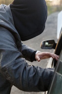 Arabaya girmiş holigan