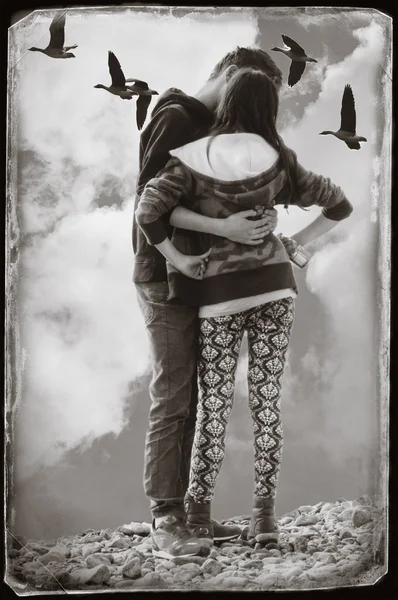 Vintage-Foto von jungen Paar — Stockfoto