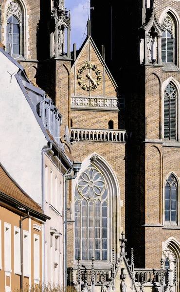 在奥斯特鲁 Tumski，波兰的弗罗茨瓦夫大教堂 — 图库照片