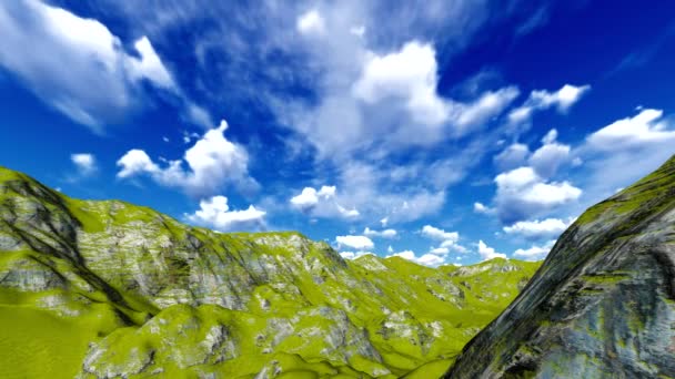 Блакитне небо з хмарним пейзажем — стокове відео