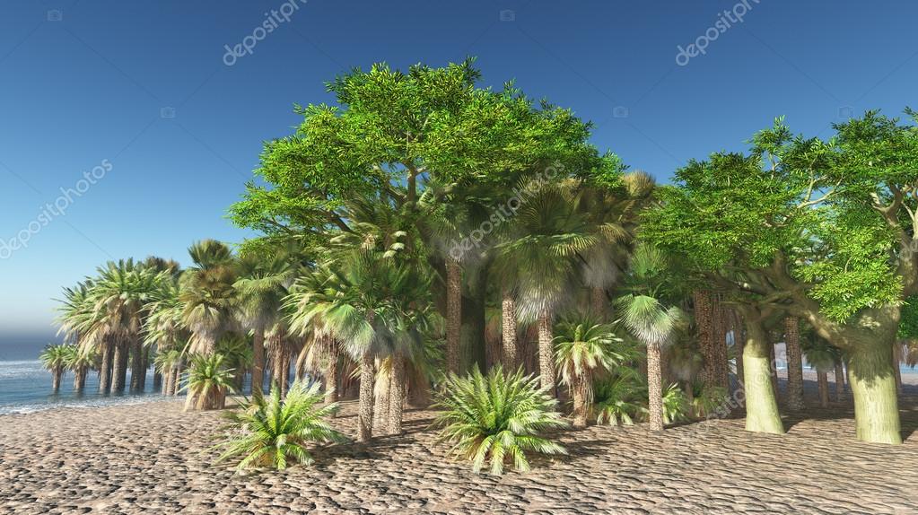 Lush Oasis Landscape On Desert Stock Photo C Dariostudios 70170483