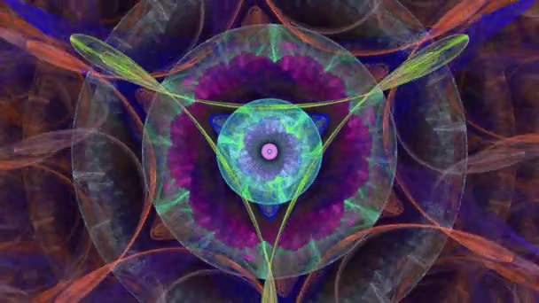 Symmetrical flower - fractal art design — Stock Video