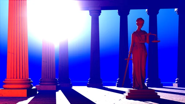 Lady of Justice in court — Stock Photo, Image