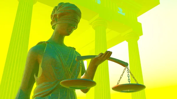 Леді Справедливість в суді — стокове фото