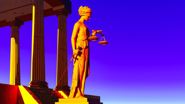 Lady Justice in court